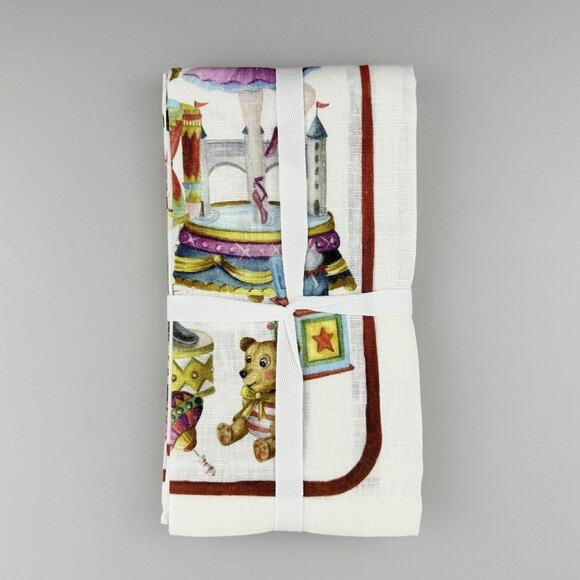 Williams Sonoma Nutcracker Linen Dinner Napkins Set of 4 Christmas Holiday - Picture 4 of 9